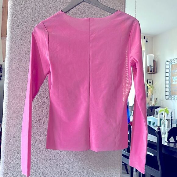 NWOT Free People Countdown Flocked Long Sleeve Top Loungewear Velvet Flocked S - Picture 4 of 5